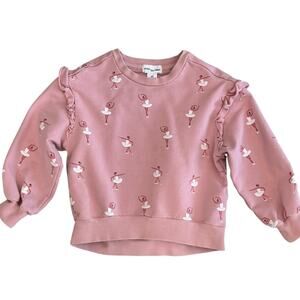 MILES THE LABEL Girls Ballerina Print Sweatshirt Size 2y